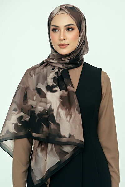 TOFİSA Fluenn Aura Series Cotton Shawl Brown - 28001-Brown