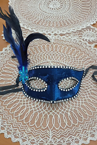 Nana & Mayka Moda Glitter Cobalt Party Mask – Handmade, Carnival & Masquerade Accessory Unisex