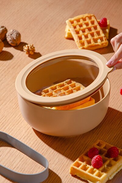 Le murano Moca Stoneware Airtight Storage Container with Transparent Lid 1000 ml | Brown