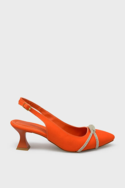kanuga حذاء نسائي بكعب عالي ساتان برتقالي BB2023-11