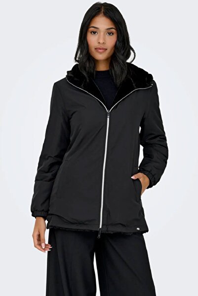 ONLY Women's Candy Zipper Bag Faux Fur Coat