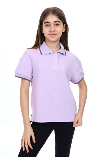 Toontoy Κοριτσίστικο μπλουζάκι με στάμπα, κοντό μανίκι και κουμπωτό γιακά - μ...