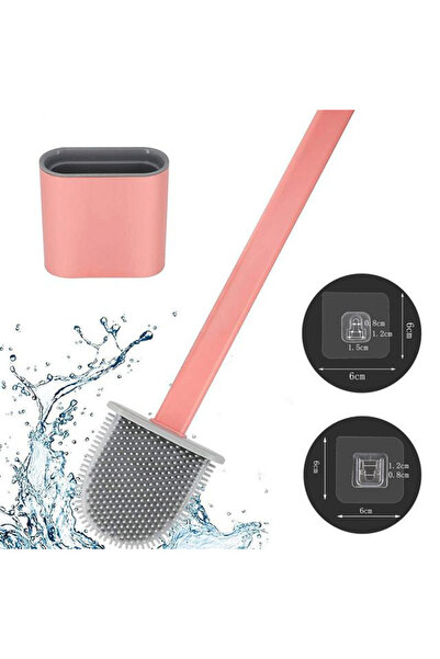 MaffStuff Pink Silicone Toilet Brush with Ventilated Holder for Hygienic Cleaning 🚽✨