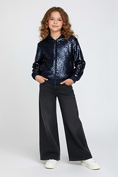 ww waka waka kids store Girls' Sequined Bomber Jacket Sparkling Stylish Cardigan