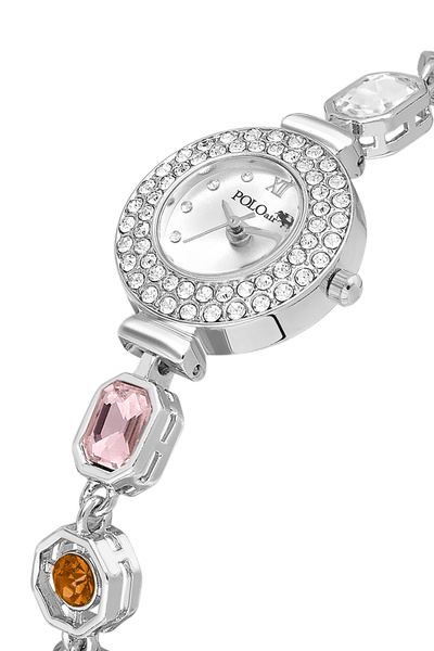 Polo Air Geometric Colorful Crystal Stone Cord Silver Color Pl-1578B2X
