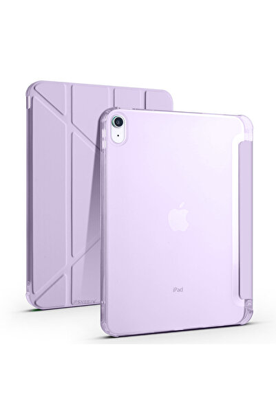 Sneezy iPad 10Th Generation 10.9 Inch 2022 Compatible Triangular Foldable Smart Case with Pen Holder Horizontal Vertical Stand