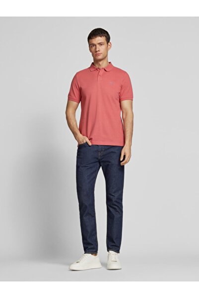 s.Oliver Men's polo shirt, 100% cotton, with logo, Pink, 3XL