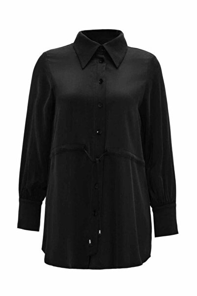 MISS DALIDA T26K-3001 Missdalida Lace-Up Cupro Shirt