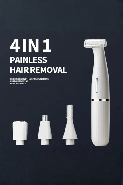 Muchmy 4 in 1 Rechargeable Waterproof Pain-Free Grooming Kit Face, Nose, Legs, Underarm, Bikini Trimmer
