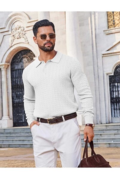 youknitwear you Metropol 100% Cotton Polo Neck Men's Knitwear Sweater