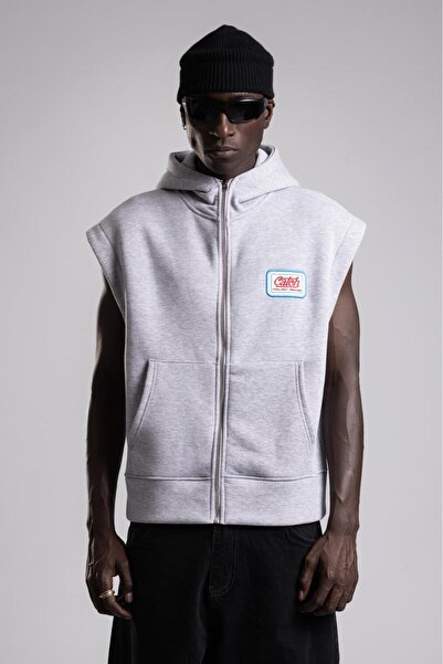 catchjeansro Sleeveless cotton Hooded vest