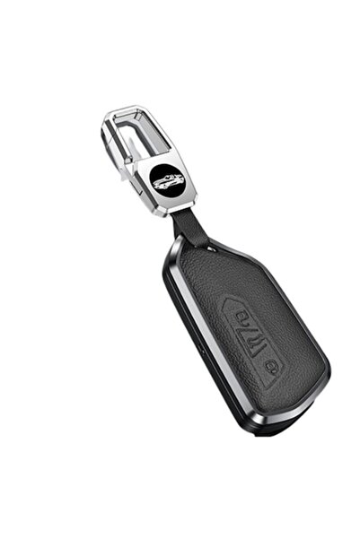 OEM Husa cheie din aluminiu și piele - Neagră - VW Golf 8 (2020), Skoda Octavia A8 (2021), SEAT Leon MK4