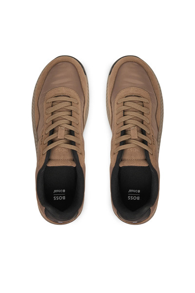 BOSS Men's Thick Heel Leather Laced Comfortable Sole Brown Sneaker 50552895-257