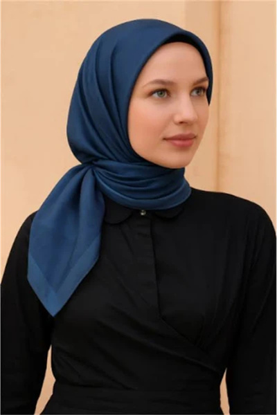 Belli Tivil Pure Silk Scarf 4201 - 34 Μπλε μοτίβο Dobby