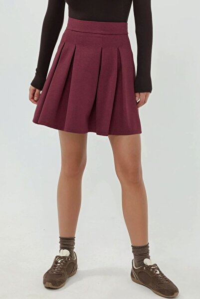 Hiccup Zippered Pleated Mini Skirt