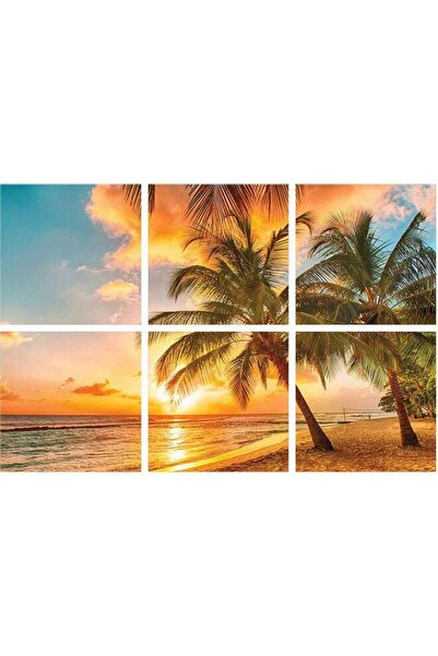 Sasb لوحة فنية جدارية متعددة الألوان بدون إطار مكونة من 6 قطع