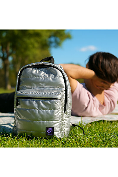 Biggdesign Moods Up Calm Quilted Backpack Silver