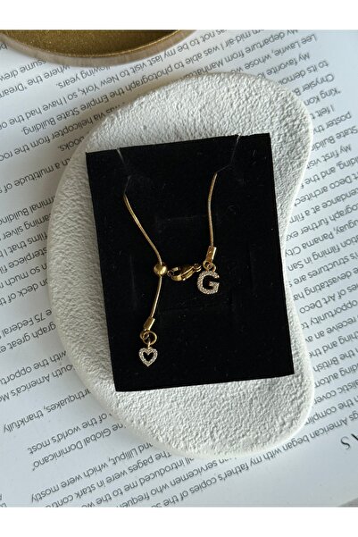 Rossetto Atelier قلادة لوسو على شكل حرف G من الفولاذ المقاوم للصدأ مع قلب