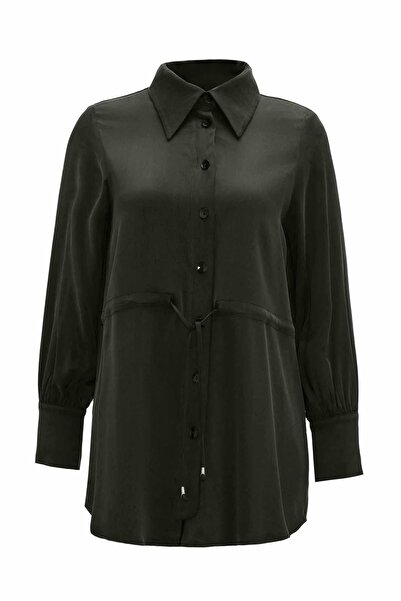 MISS DALIDA T26K-3001 Missdalida Lace-Up Cupro Shirt