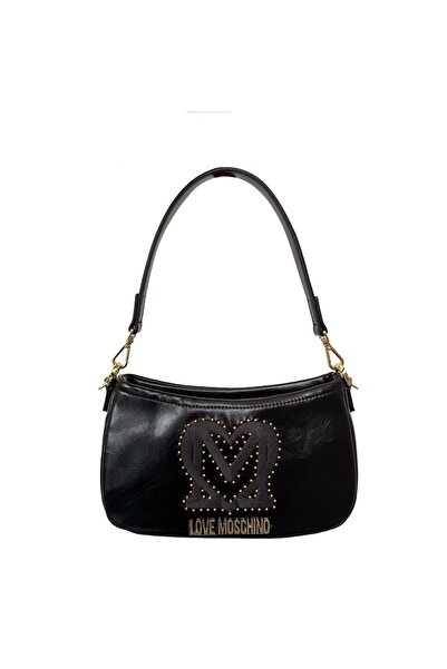Love Moschino Women's Thick Short Handle Leather Zipper Closure Black Shoulde...