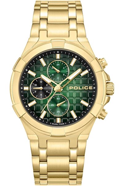 Police ساعة غارديان للرجال، مينا أخضر متدرج، ستانلس ستيل ذهبي، 42 مم