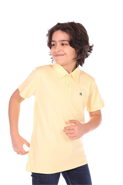 Toontoy Boys' Polo Neck Buttoned Short Sleeve T-Shirt