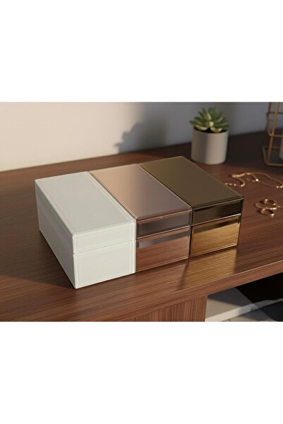 PINALE ART Lüks Renkli Bizoteli Camlı Mücevher Dekoratif Kutu Takı Kutusu 24x...