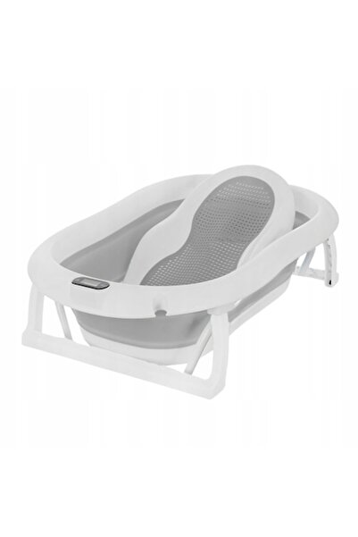 Primabobo Foldable Baby Bathtub Premium with Bath Seat & Electronic Thermometer, Grey