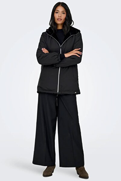 ONLY Women's Candy Zipper Bag Faux Fur Coat