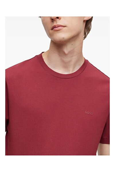 BOSS Men's Regular Fit Short Sleeve Solid Crew Neck Red T-Shirt 50468347-602