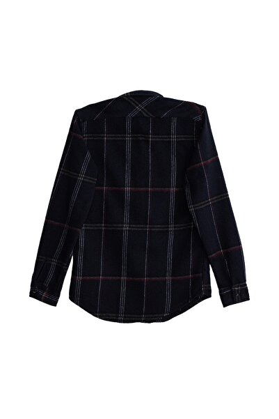 Tudors Men's Slim Fit slim fit plaid pocket black lumberjack shirt