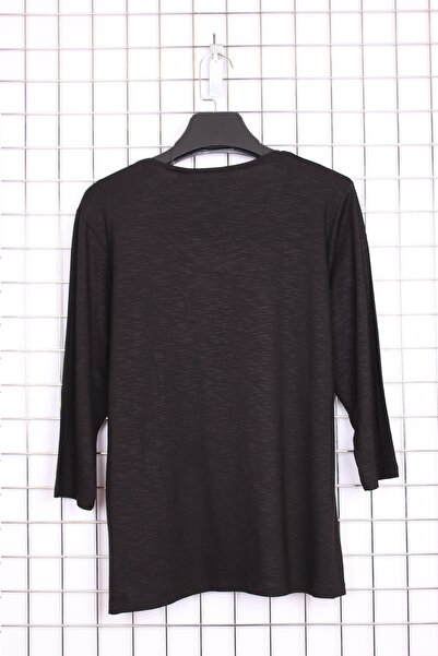 YXL COLLECTION Women's Plus Size Lycra Flared Stone Print Three Quarter Sleeve (4 Season) Mother Combed Cotton Blouse - Black