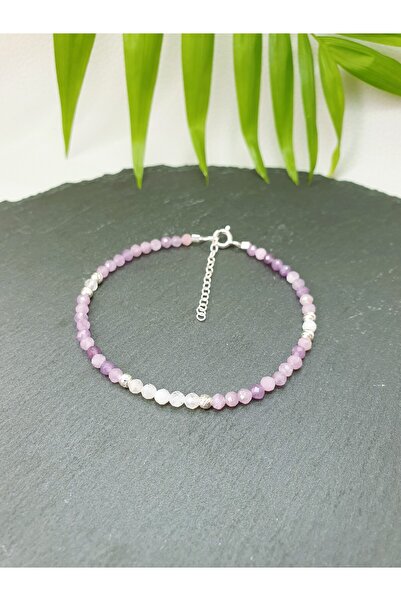 Abundo Bratara din ametist si piatra lunii cu argint 925, 17 cm