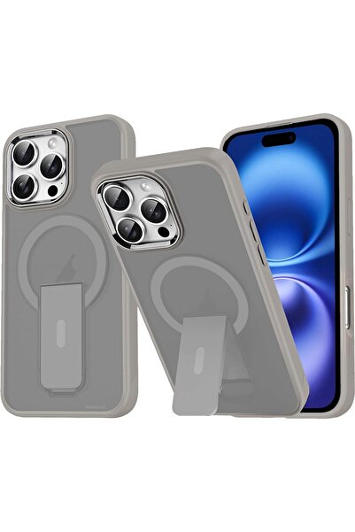 Margoun iPhone 16 Pro Case-Foldable Kickstand,Magnetic Magsafe,TPU+PC (Natural)