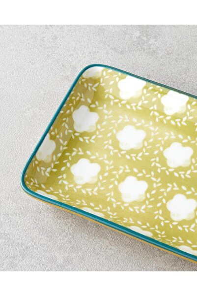 English Home Plantopia Porcelain Boat Plate Yellow-Green 17X10 cm (17.11.2025)