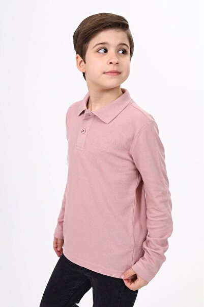 Toontoy Unisex Polo Neck Buttoned Long Sleeve T-Shirt