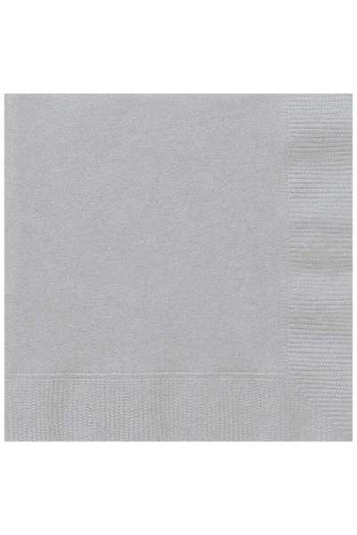 Generic Silver Beverage Napkins - Pack Of 20