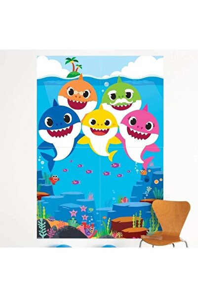 Generic Baby Shark Scene Setter - 59" x 65" | Multi-color | Pack of 4