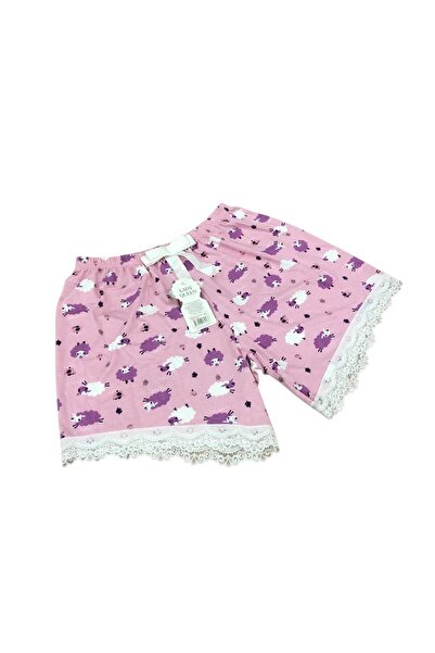 Lady Queen Women's Bamboo Viscose Lace Detailed Shorts