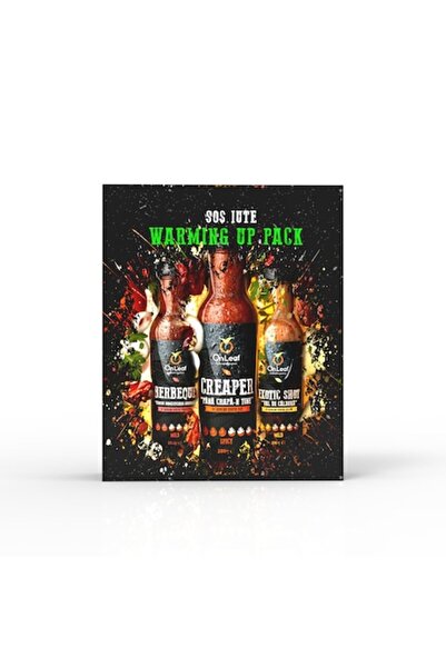 On Leaf Hot Sauce Set: 3x Sauces + 3 Hot Peppers, Warming Up, with Carolina Reaper, On Leaf, 840 g
