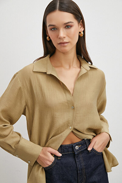 Never more Kraşlı Shirt Khaki