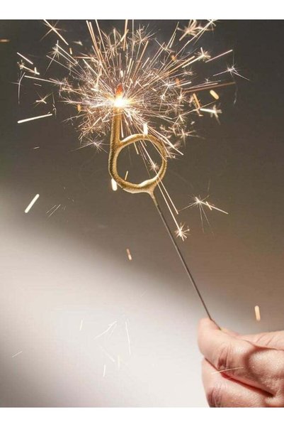 Generic Gold Sparkler Candle - Number 6