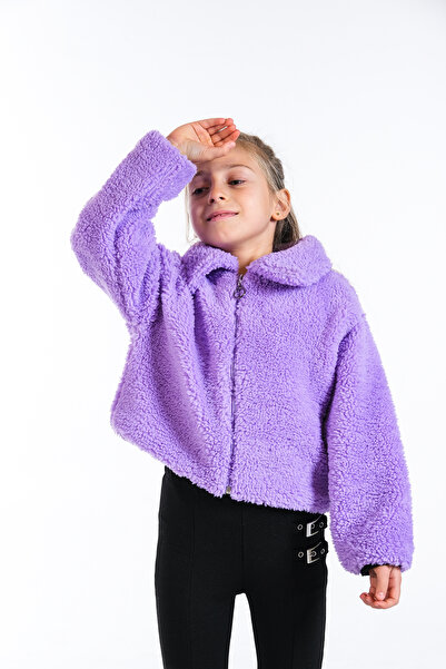 Classio Kids Mother Daughter Matching Plush Zippered Lined Crop Coat