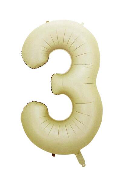 Generic Foil Number Balloon 16" No.3 Oat Color