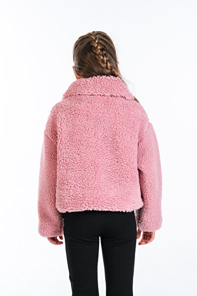 Classio Kids Mother Daughter Matching Plush Zippered Lined Crop Coat