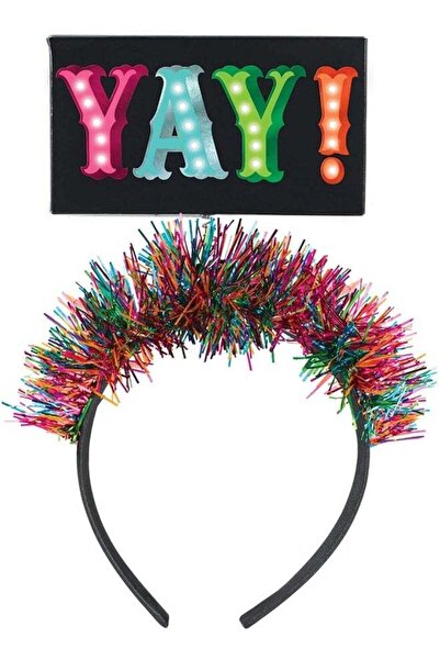 Generic Amscan YAY Light Up Headband, 9 3/4" H x 6 1/2" W, Multicolor