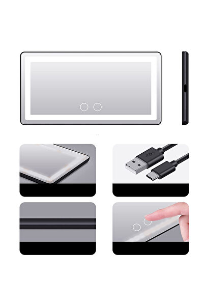 prasonx Wireless LED Car Mirror with Multi Lighting