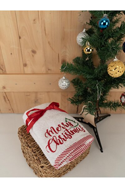 Baveno Pamuklu 2'li 40x70 cm Modern Nakışlı Hediyelik Havlu & Havlu Seti