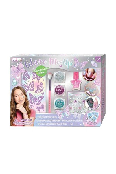 Generic Hot Focus Glare Me Up Butterfly Manicure and Tattoo Set (11 Pieces)