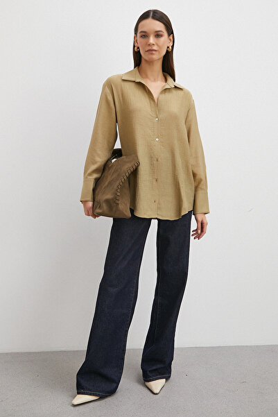 Never more Kraşlı Shirt Khaki